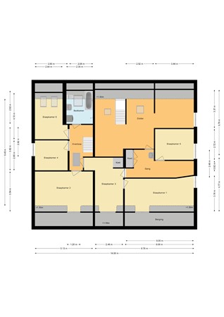 Plattegrond - Dorpstraat 36-38, 3411 AG Lopik - Eerste verdieping.jpg